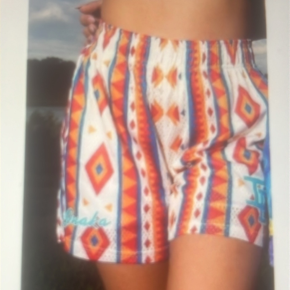 Inaka Power Aztec Print Mesh Women's Shorts Size M